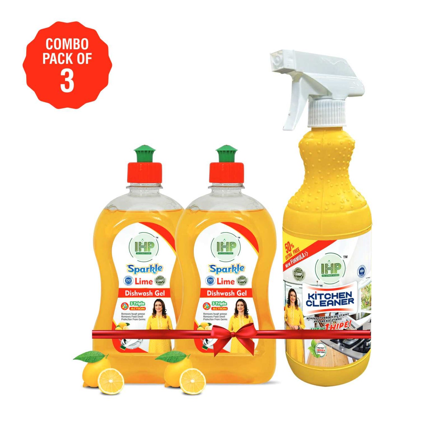 IHP DISH WASH GEL (500ML*2) + KITCHEN CLEANER