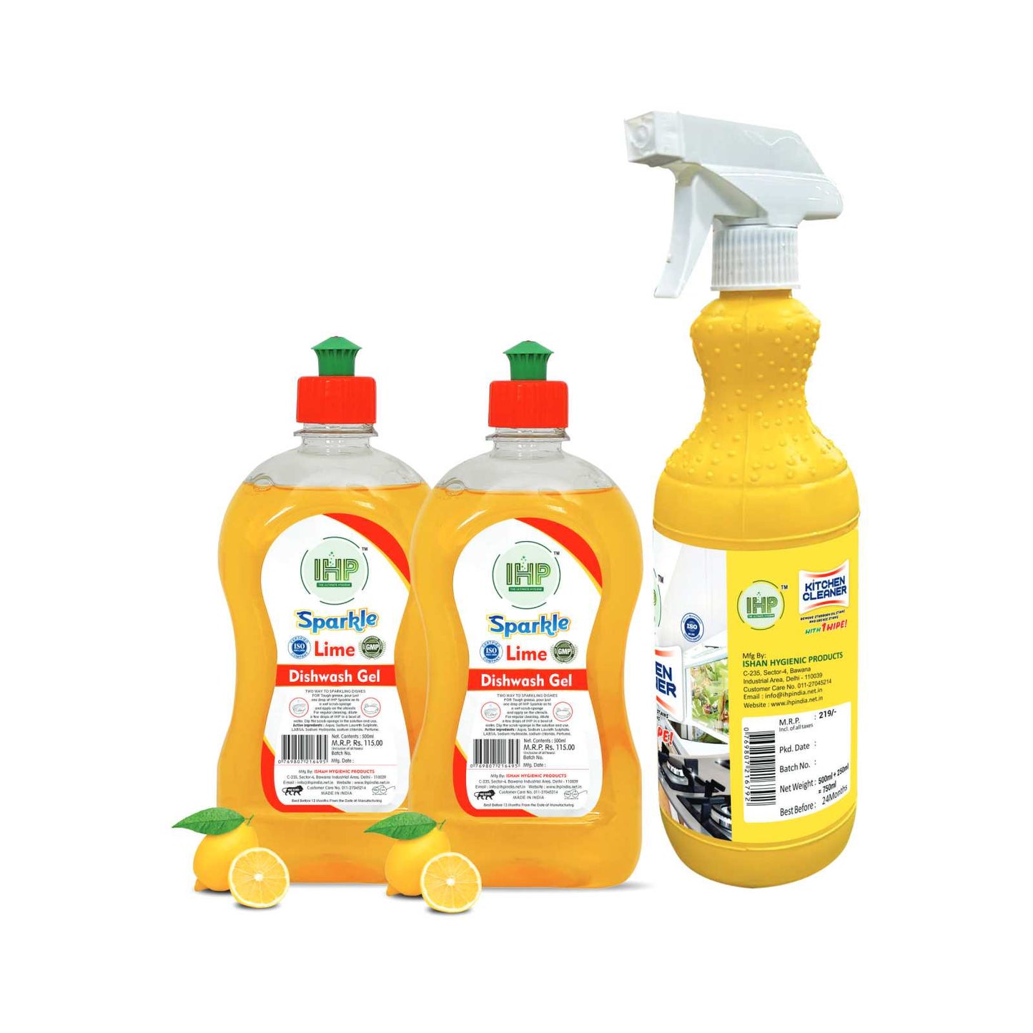 IHP DISH WASH GEL (500ML*2) + KITCHEN CLEANER
