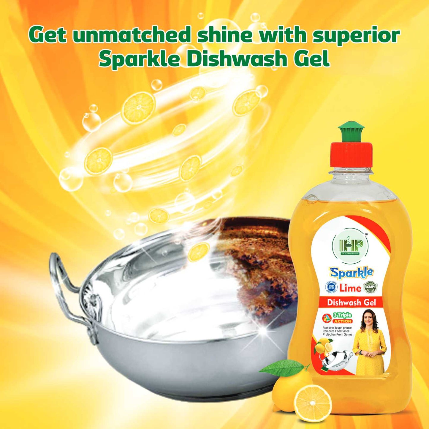 IHP DISH WASH GEL (500ML*2) + KITCHEN CLEANER