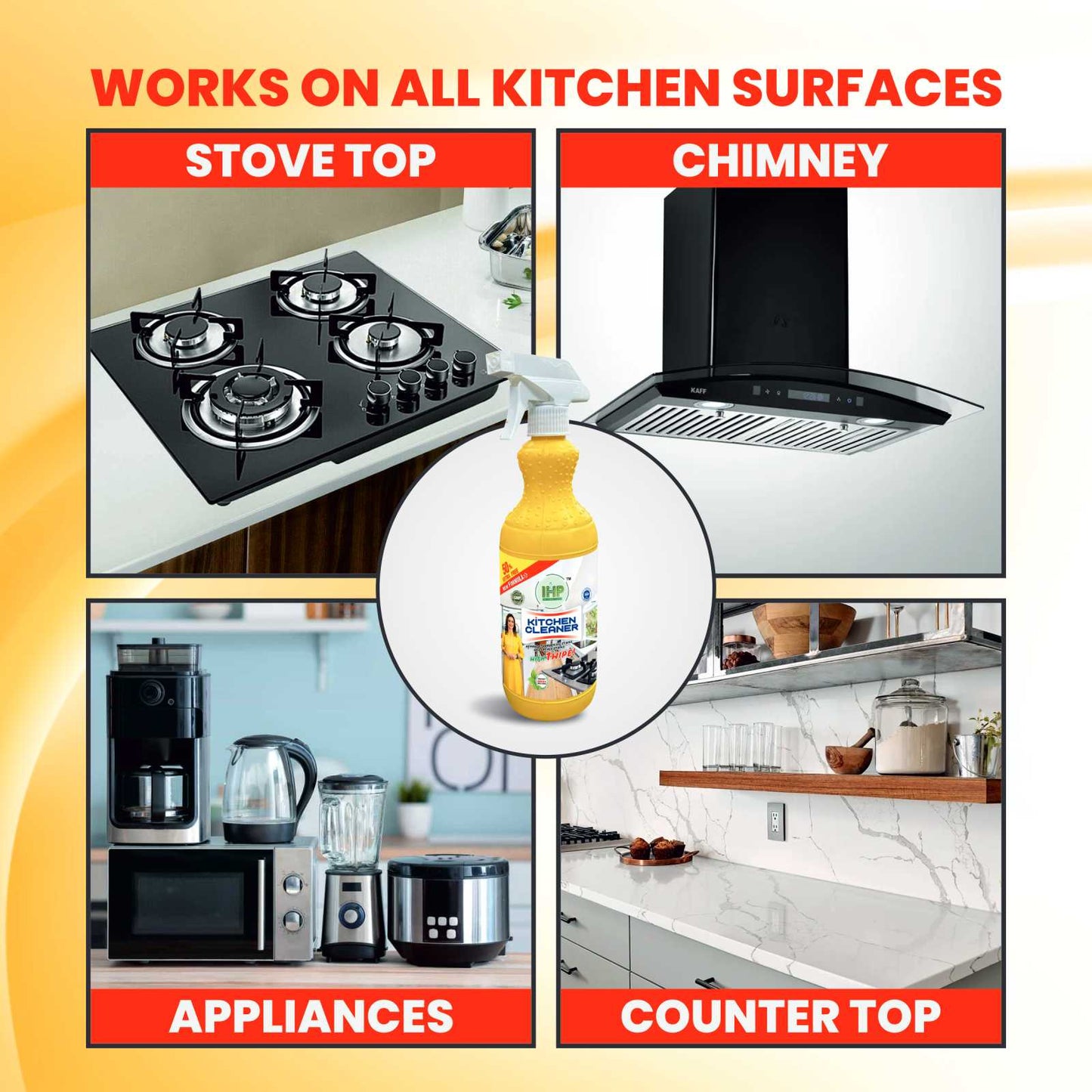 IHP DISH WASH GEL (500ML*2) + KITCHEN CLEANER