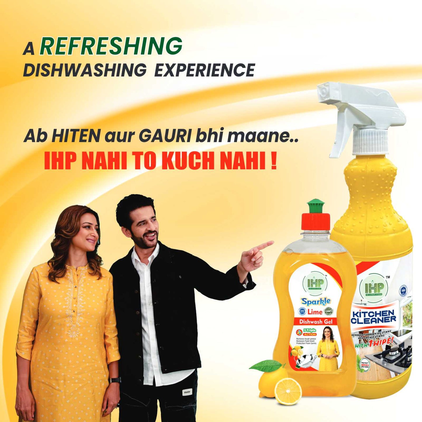 IHP DISH WASH GEL (500ML*2) + KITCHEN CLEANER